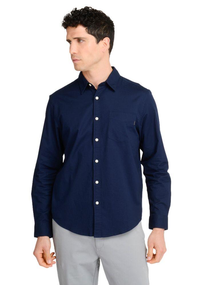 Camisa Hombre Button Up Oxford Regular Fit Azul-0