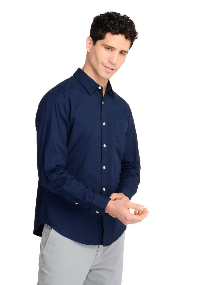 Camisa Hombre Button Up Oxford Regular Fit Azul-1