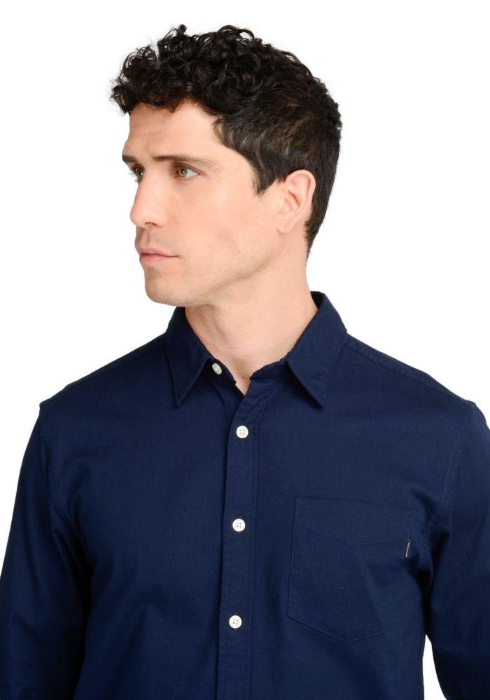 Camisa Hombre Button Up Oxford Regular Fit Azul-3