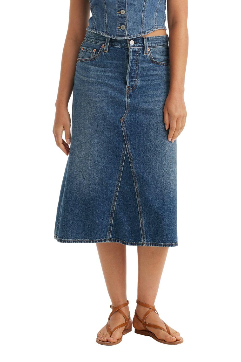 Falda Mujer Hr A-line Decon Skirt Azul Levis A9316-0002-0