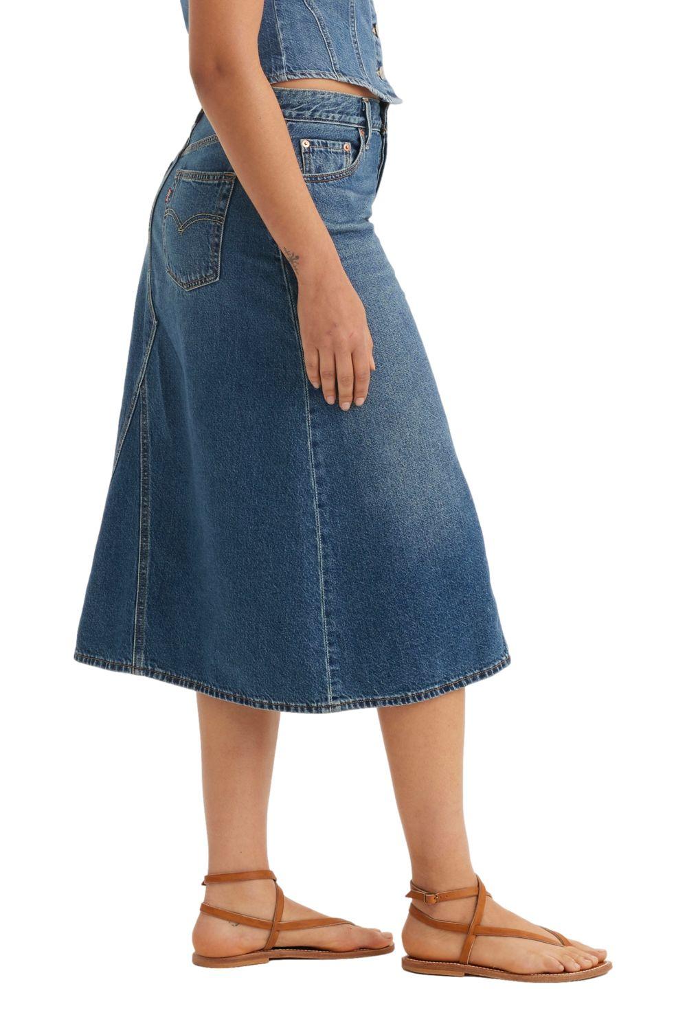 Falda Mujer Hr A-line Decon Skirt Azul Levis A9316-0002-1