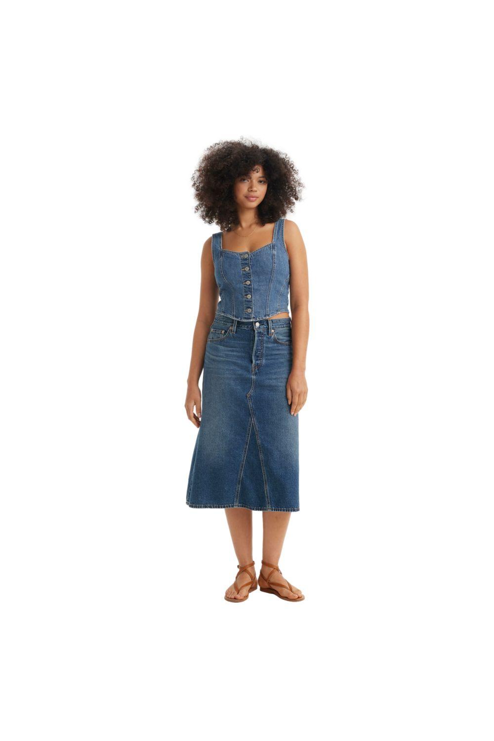 Falda Mujer Hr A-line Decon Skirt Azul Levis A9316-0002-3