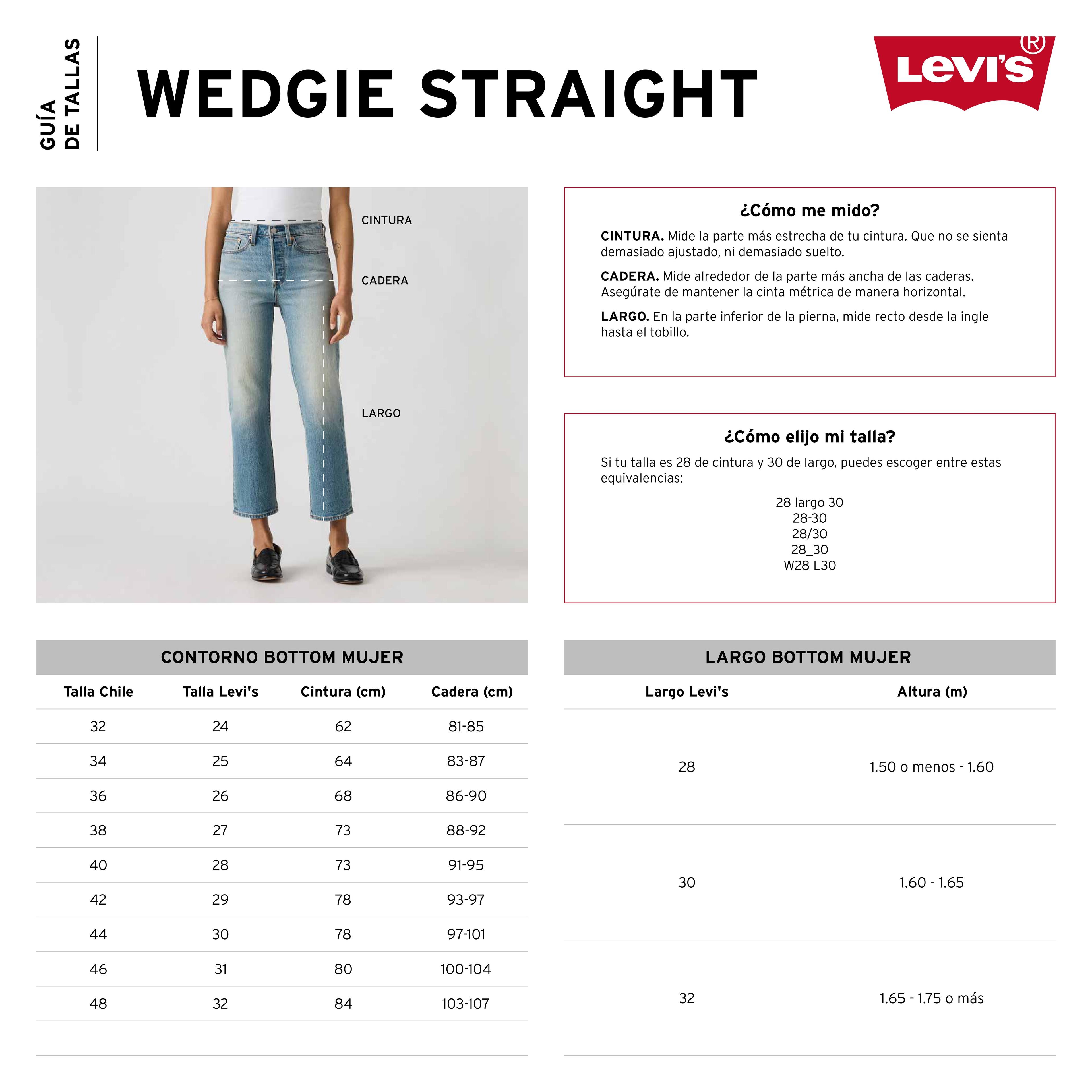 Jeans Mujer Wedgie Straight Zip Azul Levis 0084B-0001-4