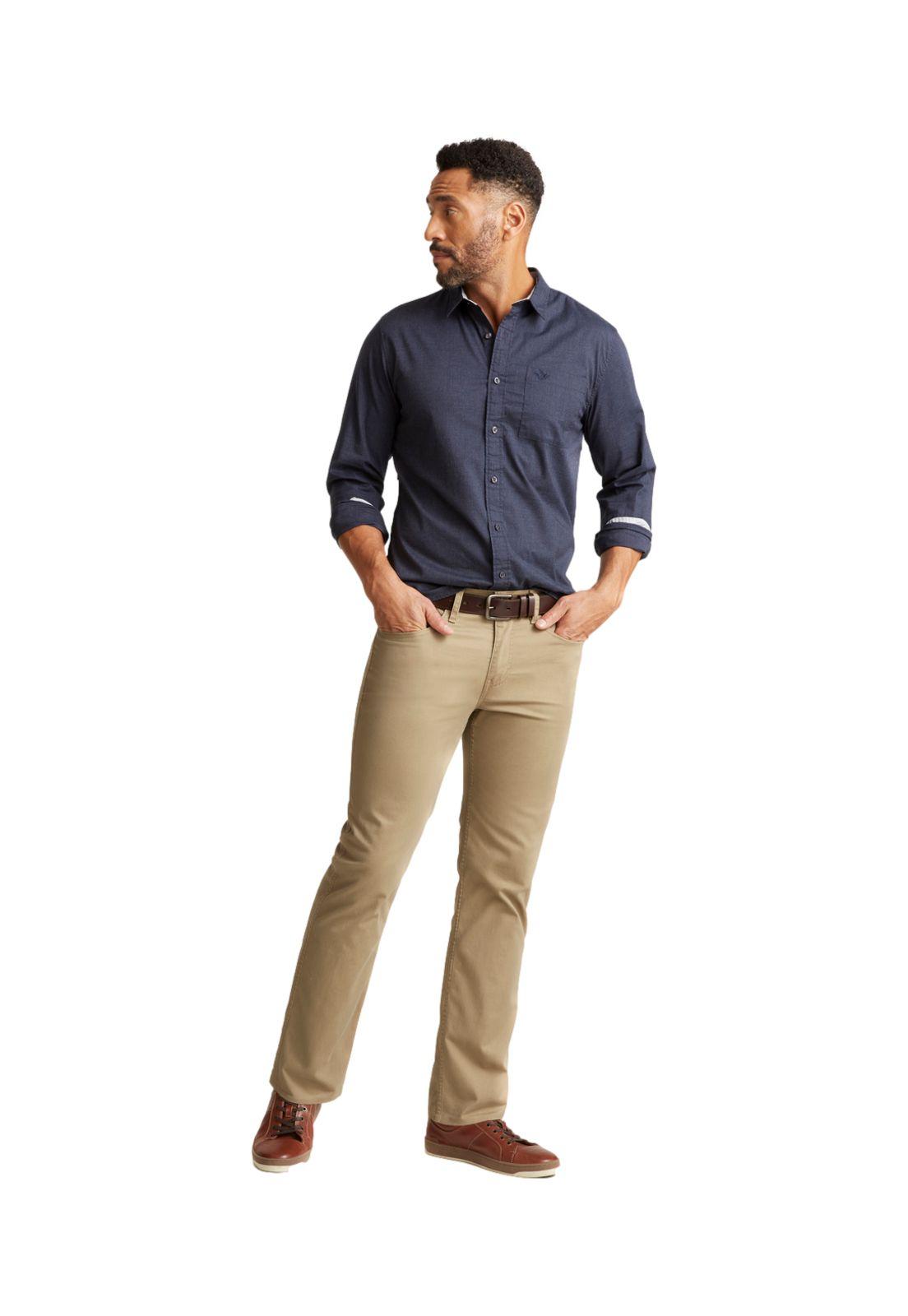 Pantalón Casual Jean Cut Straight Fit Khaki 56790-0001-3
