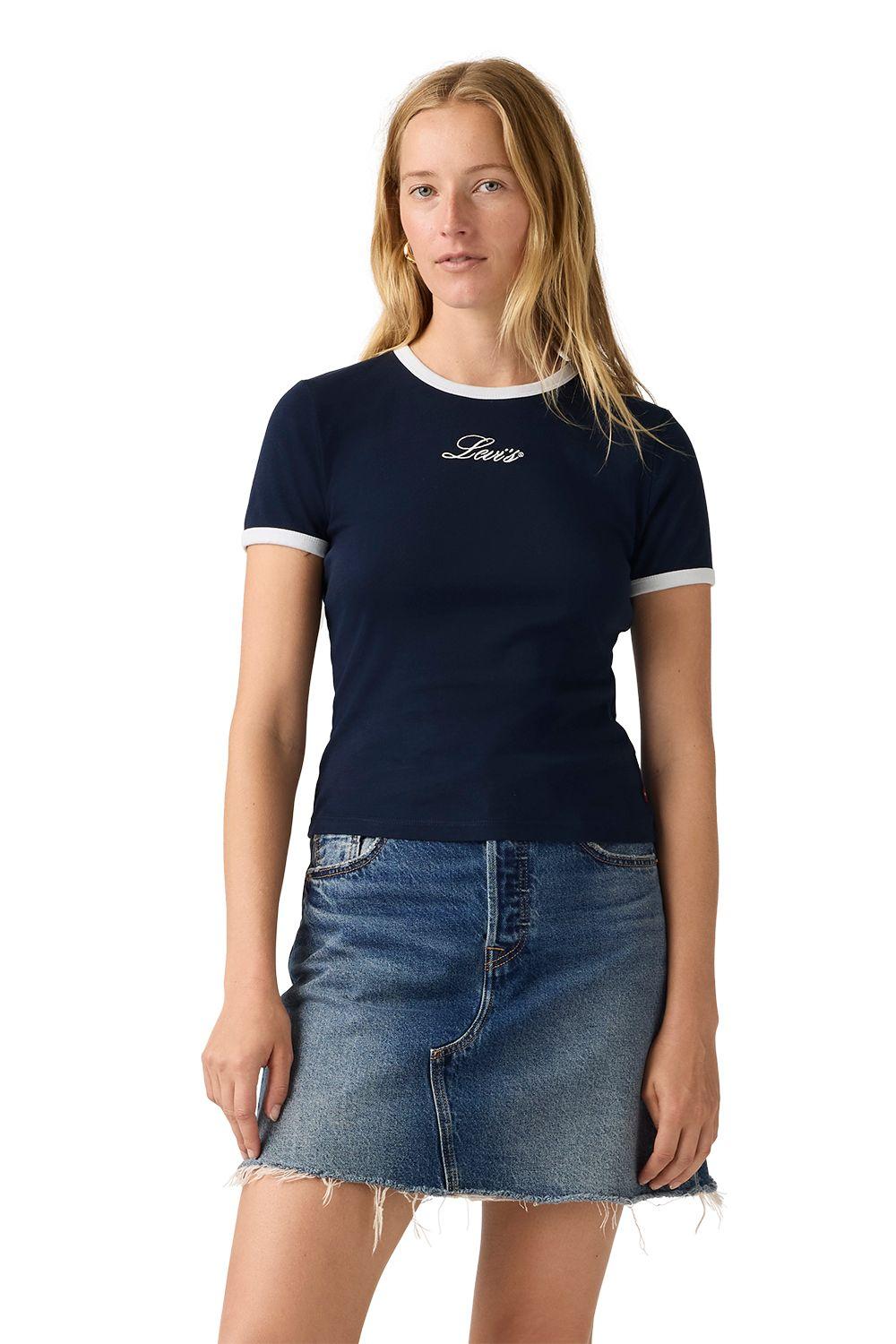 Polera Mujer Graphic Ringer Rickie Azul Levis A3519-0063-0