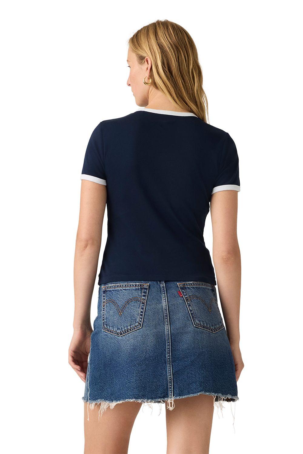 Polera Mujer Graphic Ringer Rickie Azul Levis A3519-0063-1