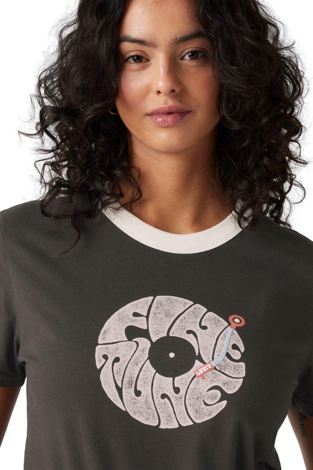 Polera Mujer Gr Iconic Ringer Tee Negro Levis 001IZ-0002-3