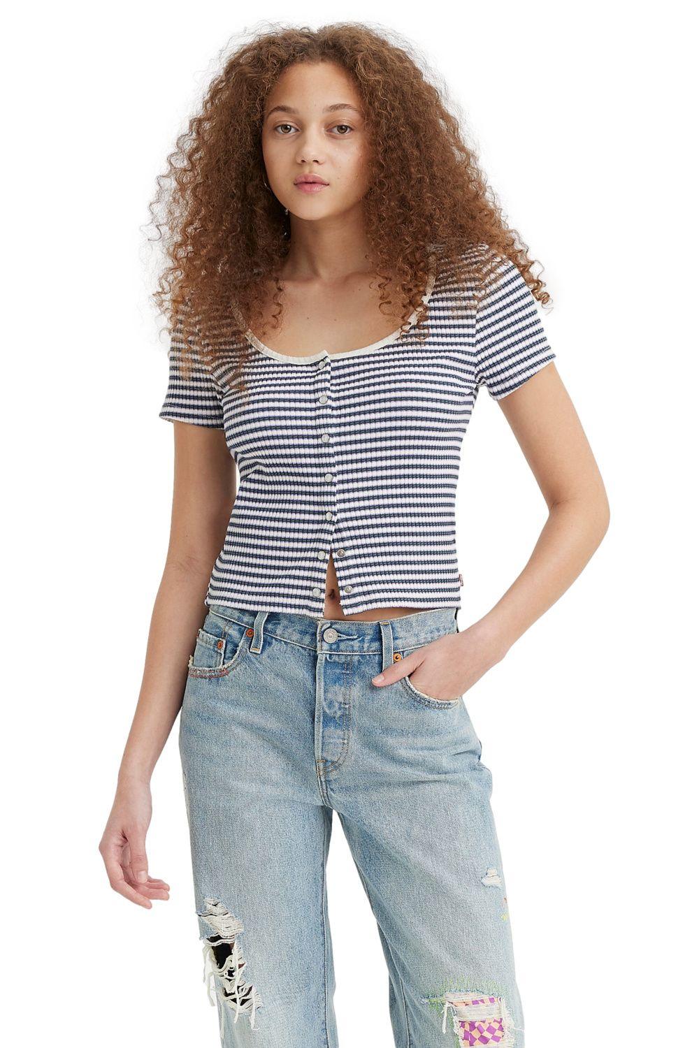 Polera Mujer Snap Front Top Azul Levis A4784-0006-0