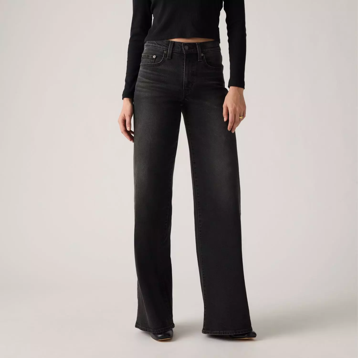 Jeans Mujer High Rise 728 Wide Leg Negro Levis 0039B-0000-0