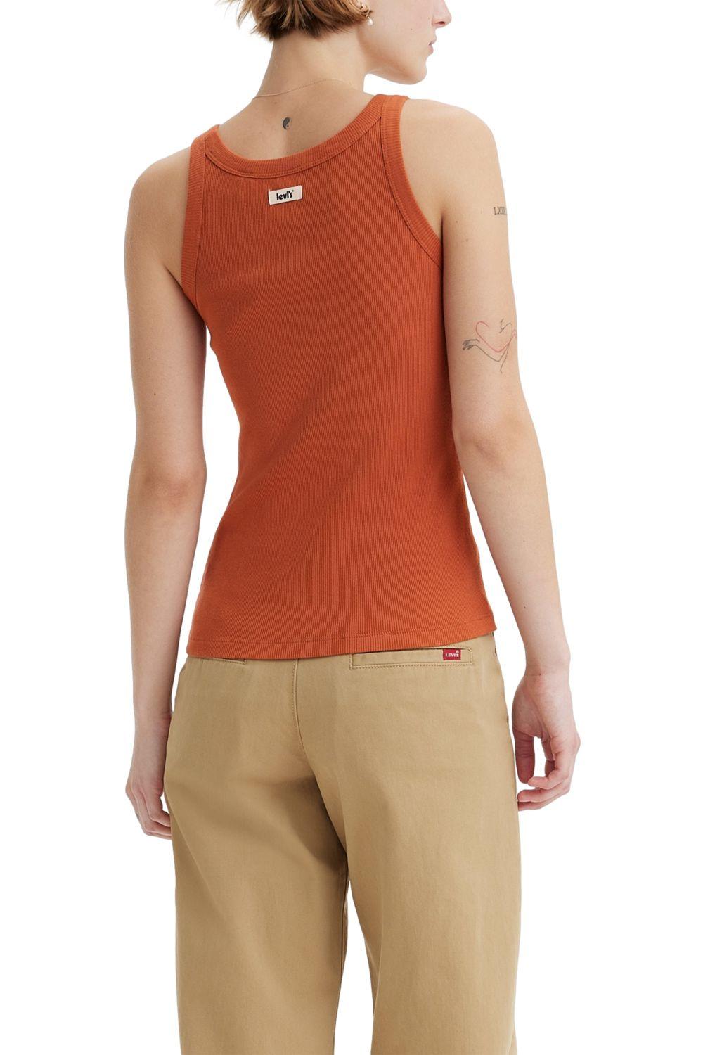 Polera Mujer  Racer Tank con logo mini Porter Rojo Levis A3381-0006-1