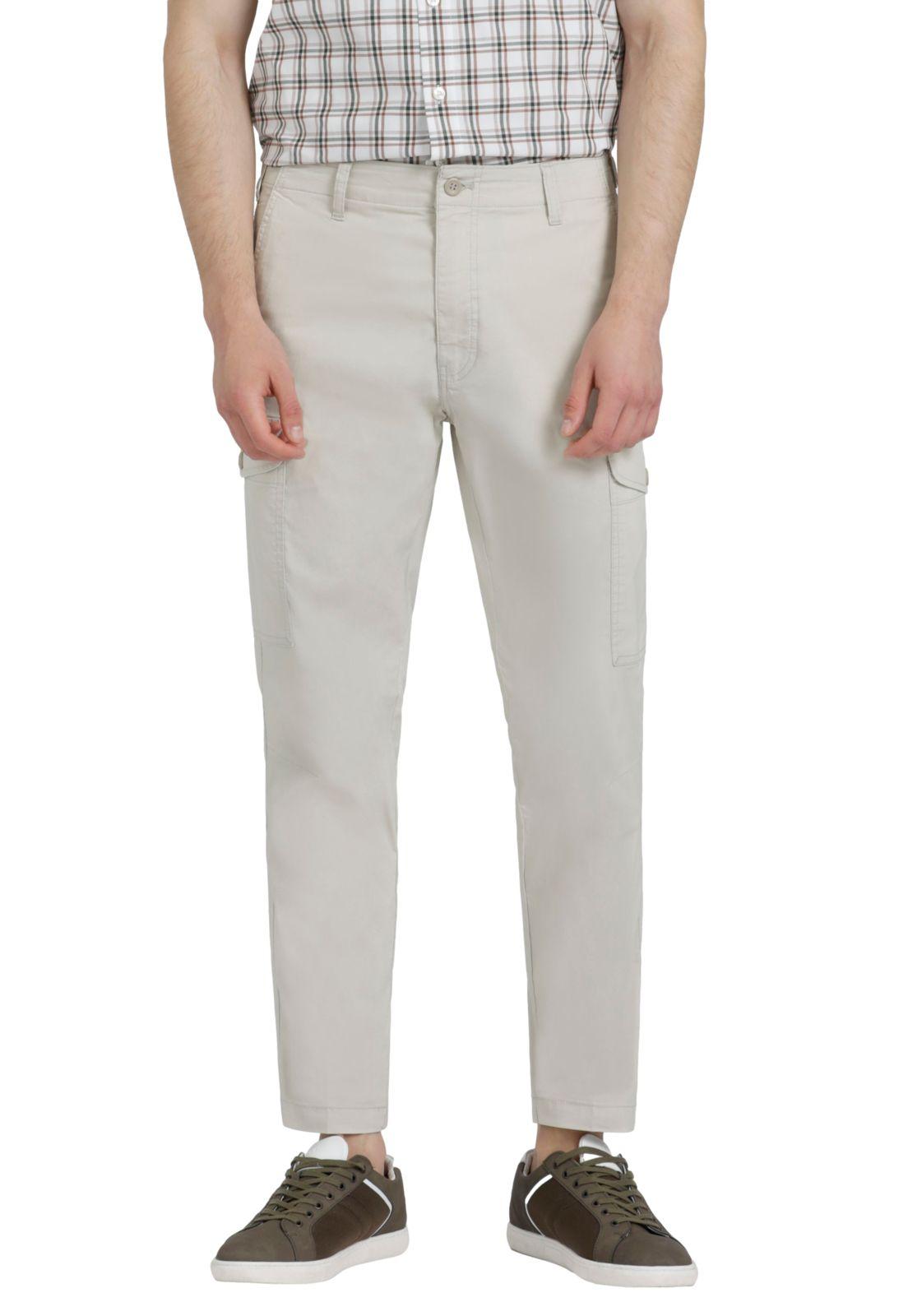 Pantalón Cargo Hombre Chino Tapered Slim Fit Beige-0