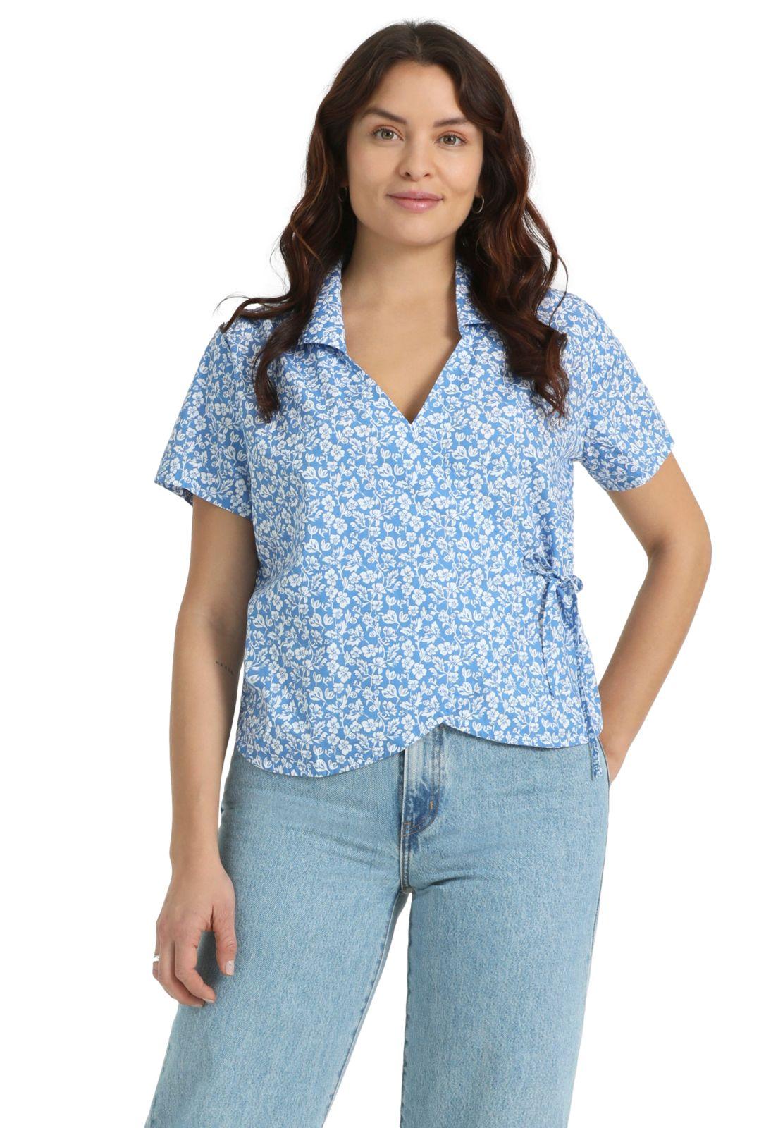 Blusa Mujer Wrap Regular Fit Azul A6979-0001-0