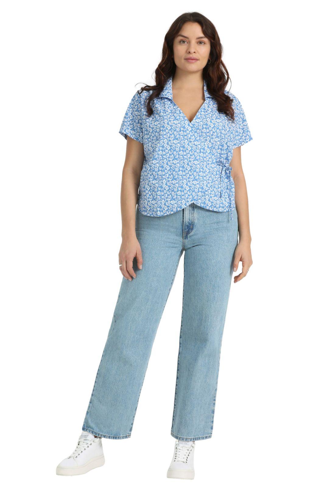Blusa Mujer Wrap Regular Fit Azul A6979-0001-1