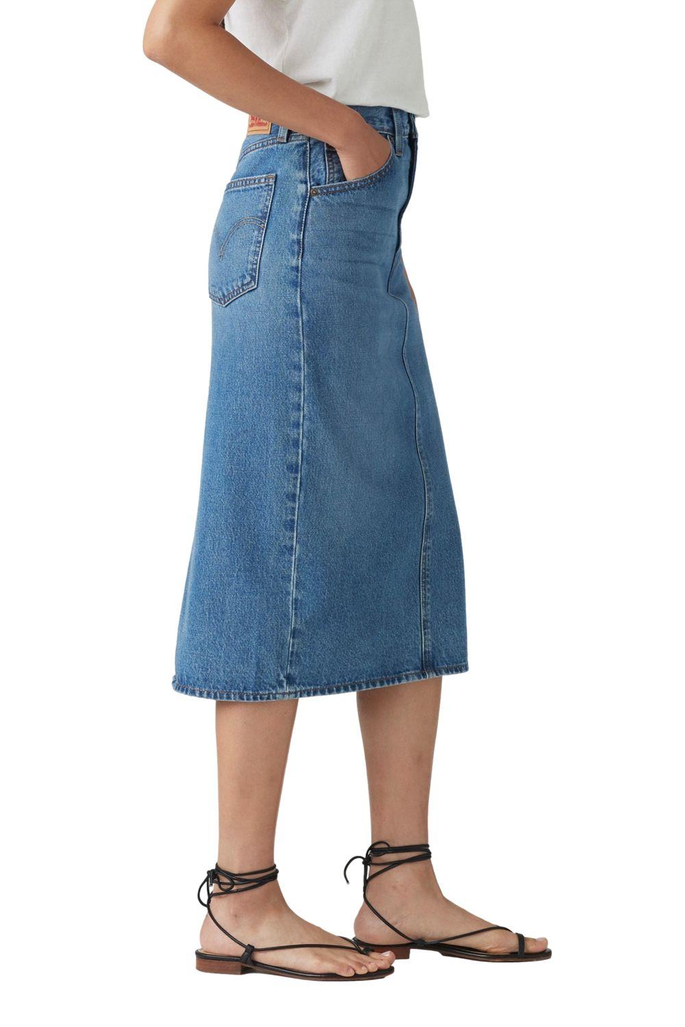Falda Mujer Hr Back Slit Skirt Celeste Levis 001VH-0000-1