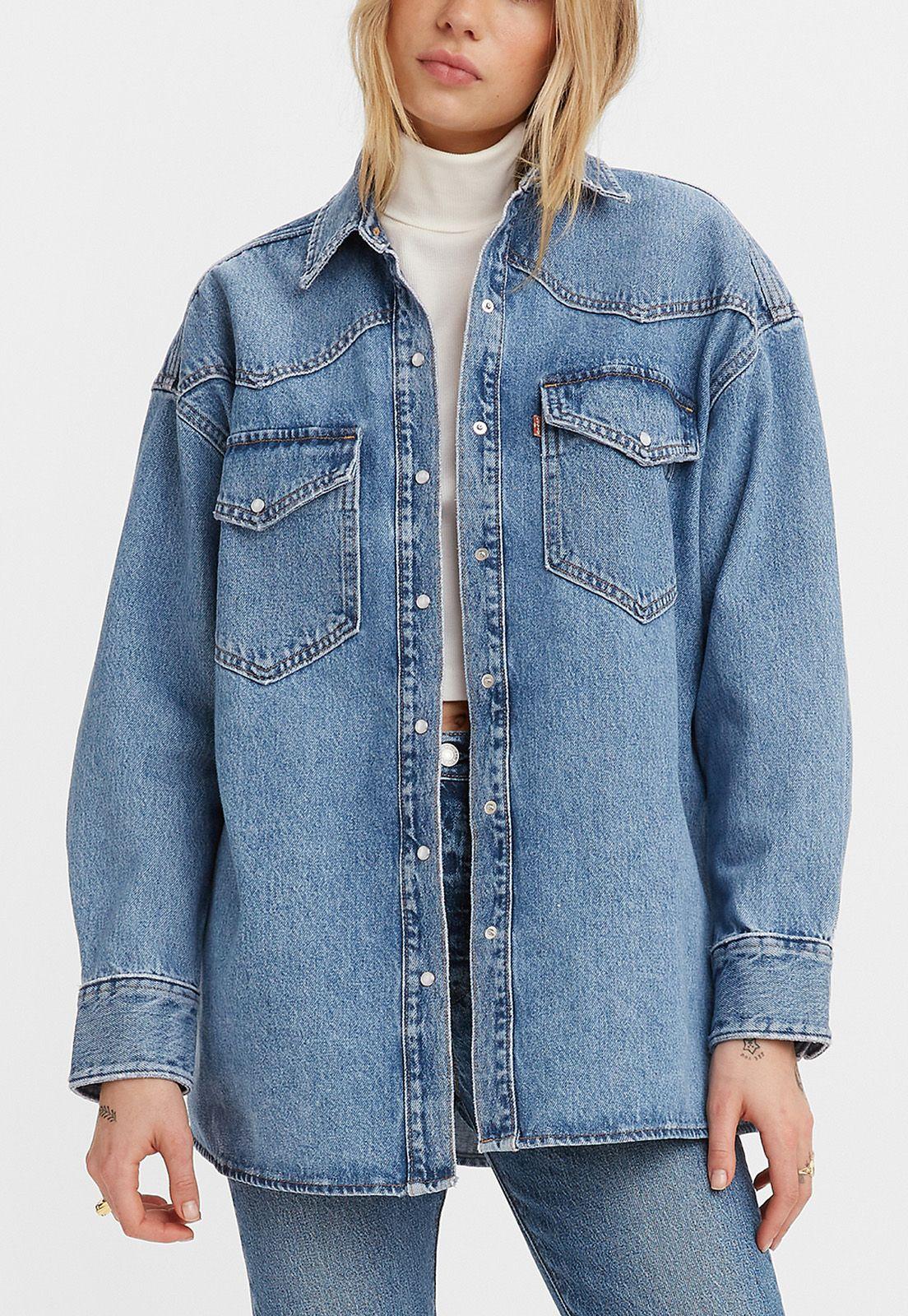 Camisa Mujer Lisa con Bolsillos Azul Oscuro Levis A3373-0004-0