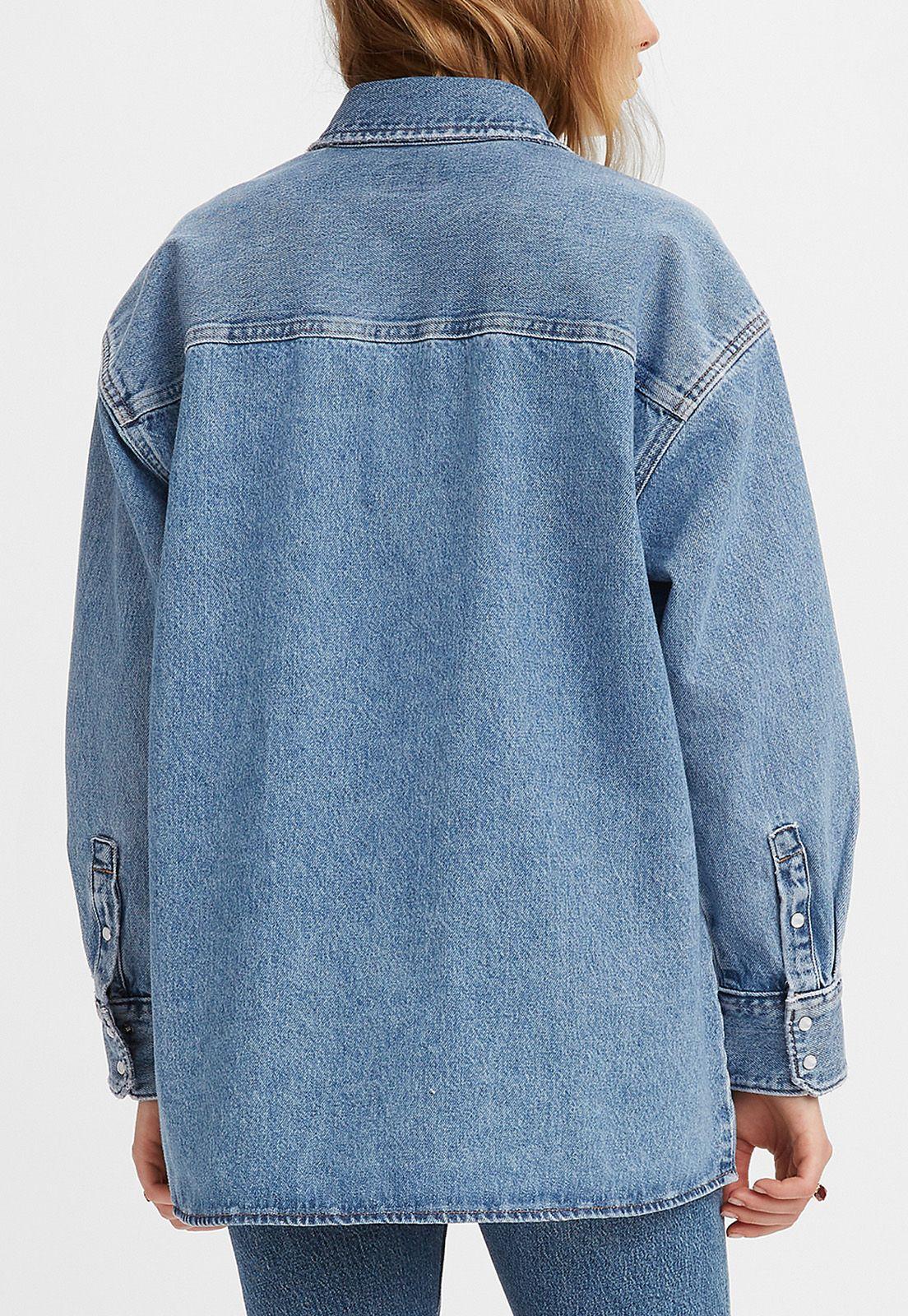 Camisa Mujer Lisa con Bolsillos Azul Oscuro Levis A3373-0004-1