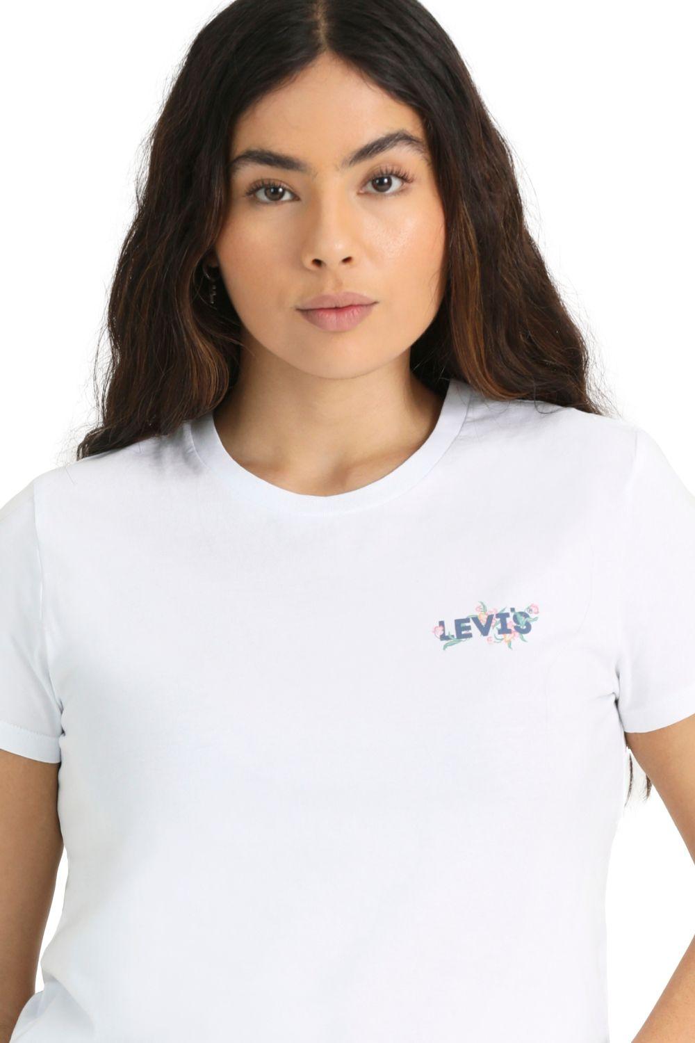 Polera Mujer Lisa Logo Blanco Levis 17369-2524-4