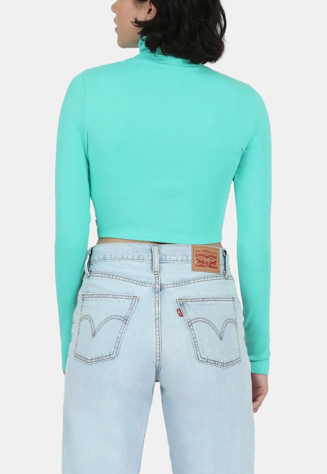 Polera Mujer Cuello Alto ML Turquesa Levis A1775-0010-2