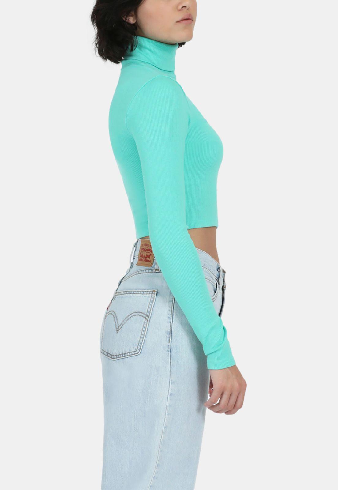 Polera Mujer Cuello Alto ML Turquesa Levis A1775-0010-1