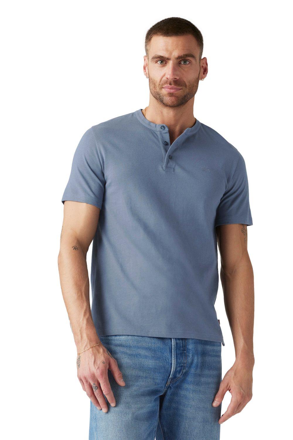 Polera Hombre Ss Hm Henley Azul Levis A8602-0003-0