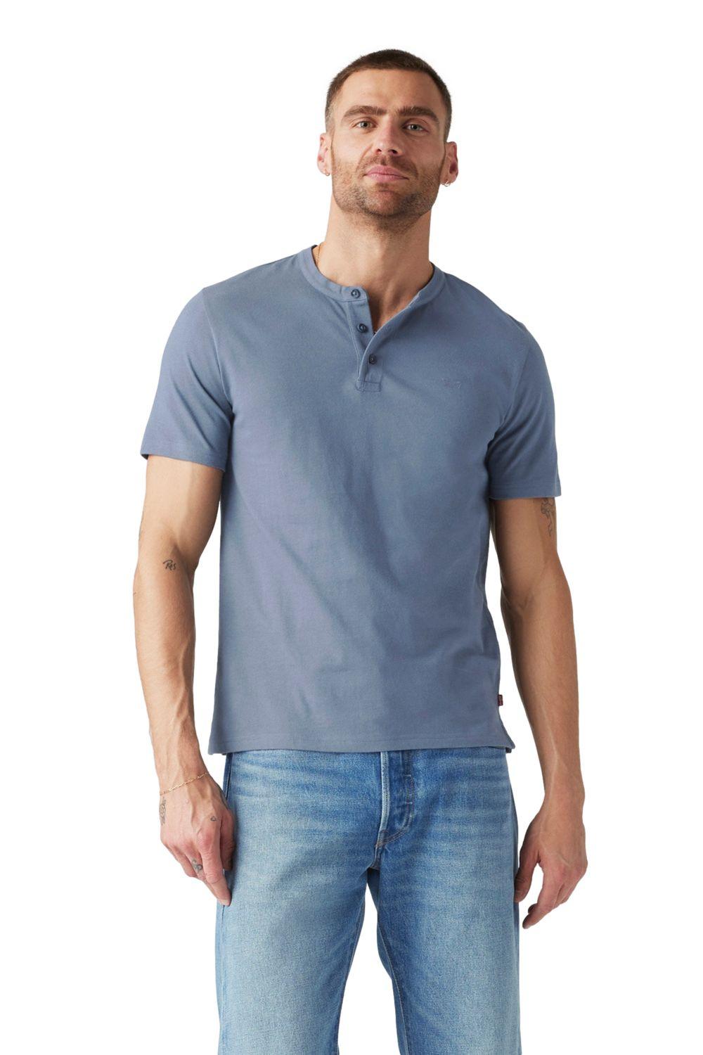 Polera Hombre Ss Hm Henley Azul Levis A8602-0003-2