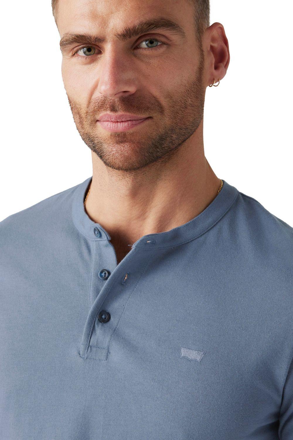 Polera Hombre Ss Hm Henley Azul Levis A8602-0003-3