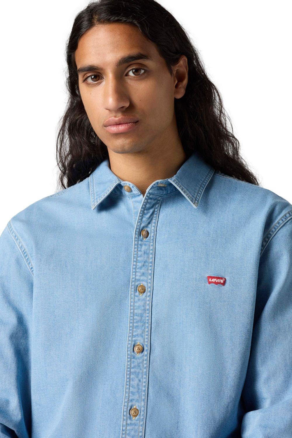 Camisa Hombre Ls Battery Hm Shirt Slim Azul Levis 86625-0065-3