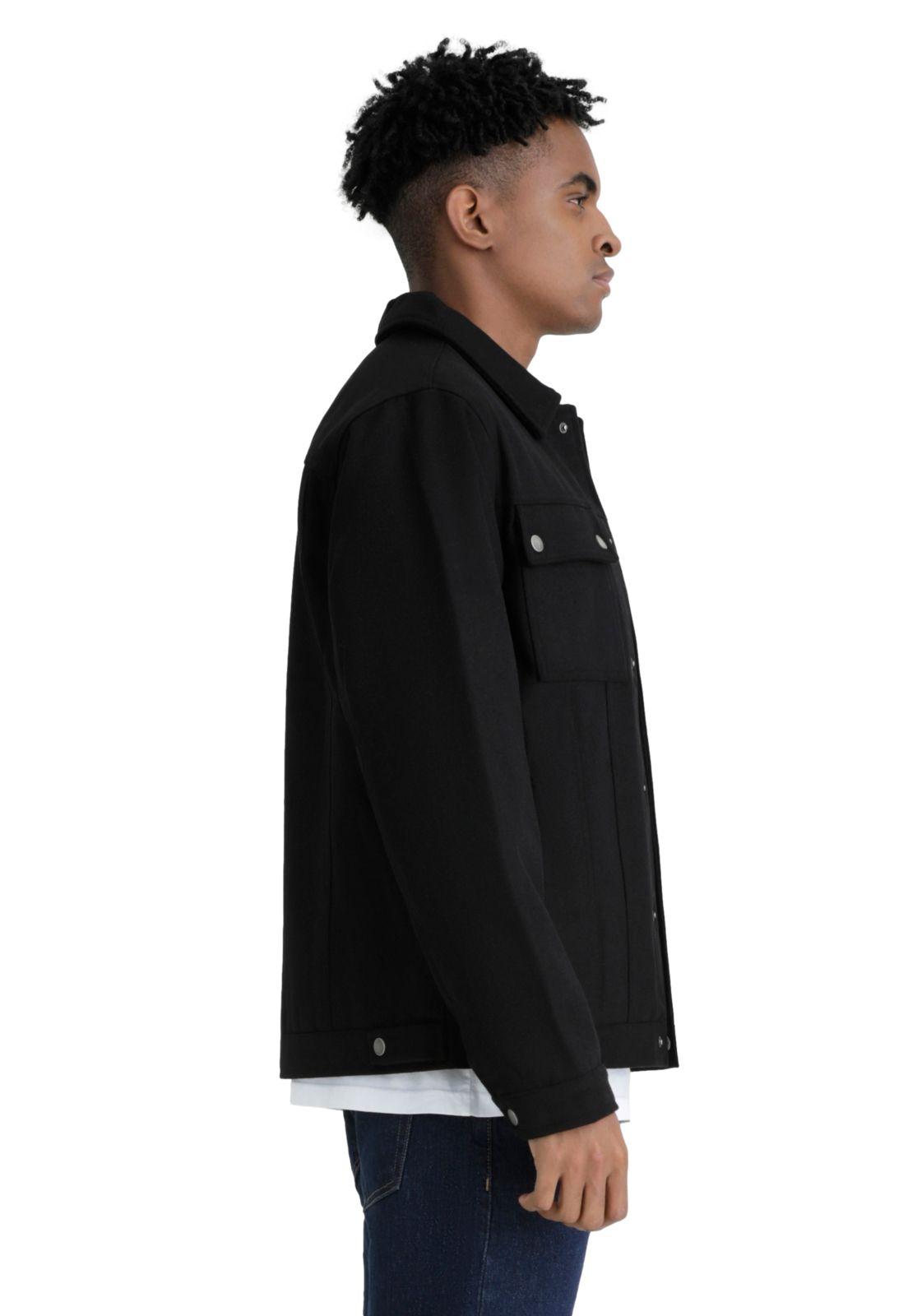 Chaqueta Hombre Wool Blend Regular Fit Negra-1