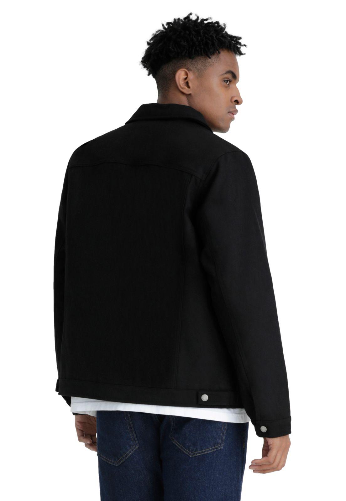 Chaqueta Hombre Wool Blend Regular Fit Negra-2