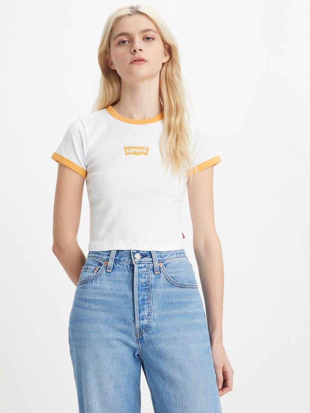Polera Mujer  Ringer Mini  Batwing Blanco Levis A3523-0014-1