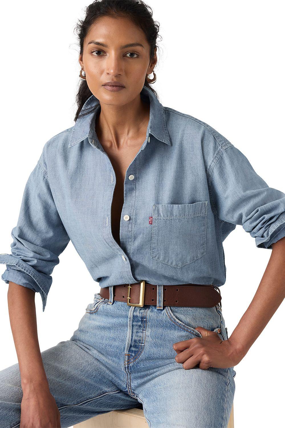 Blusa Mujer Harlie Boyfriend Shirt Azul Levis 001HM-0021-3