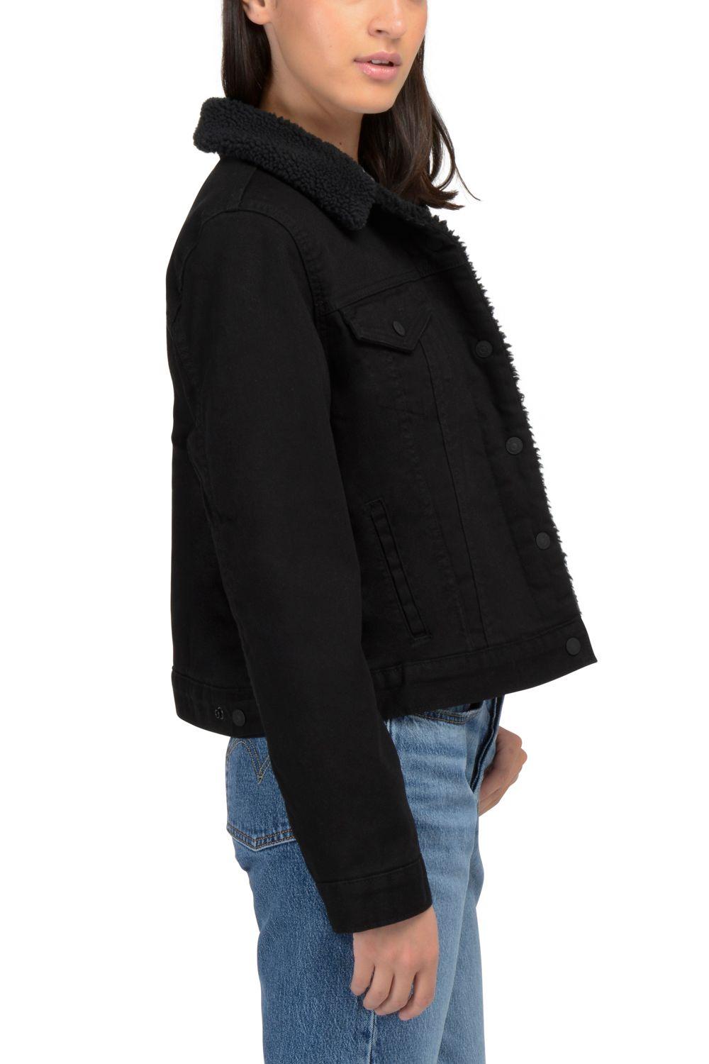 Chaqueta Mujer Regular Fit con Sherpa Negro Levis 36136-0020-1
