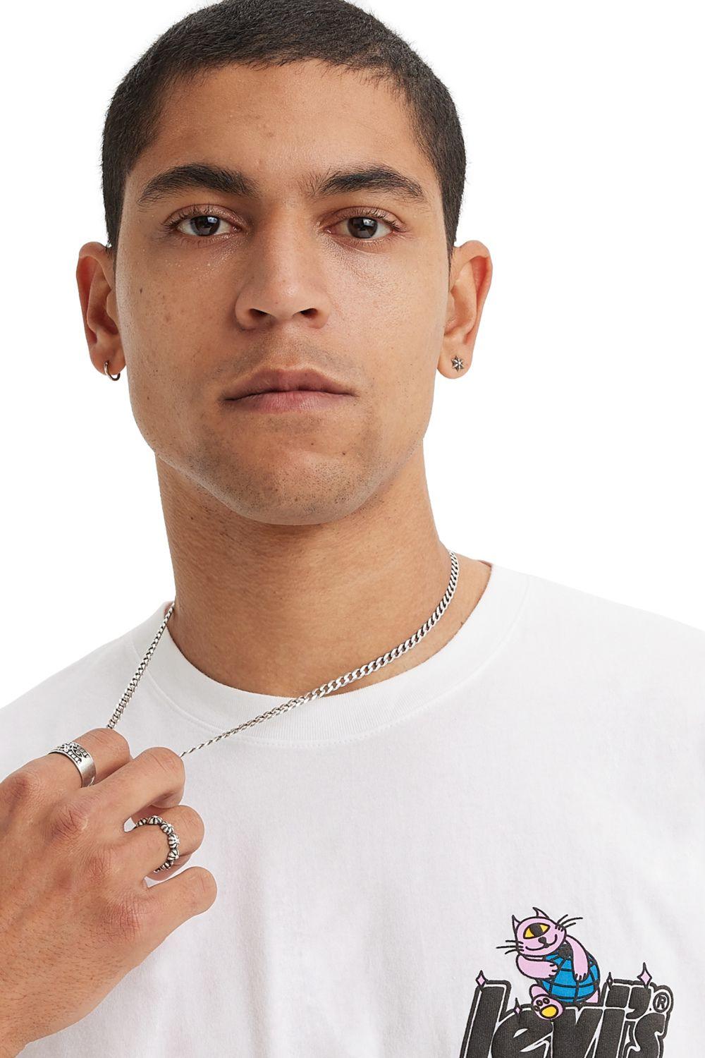 Polera Hombre Manga corta Gráfica Blanco Levis 16143-0981-4