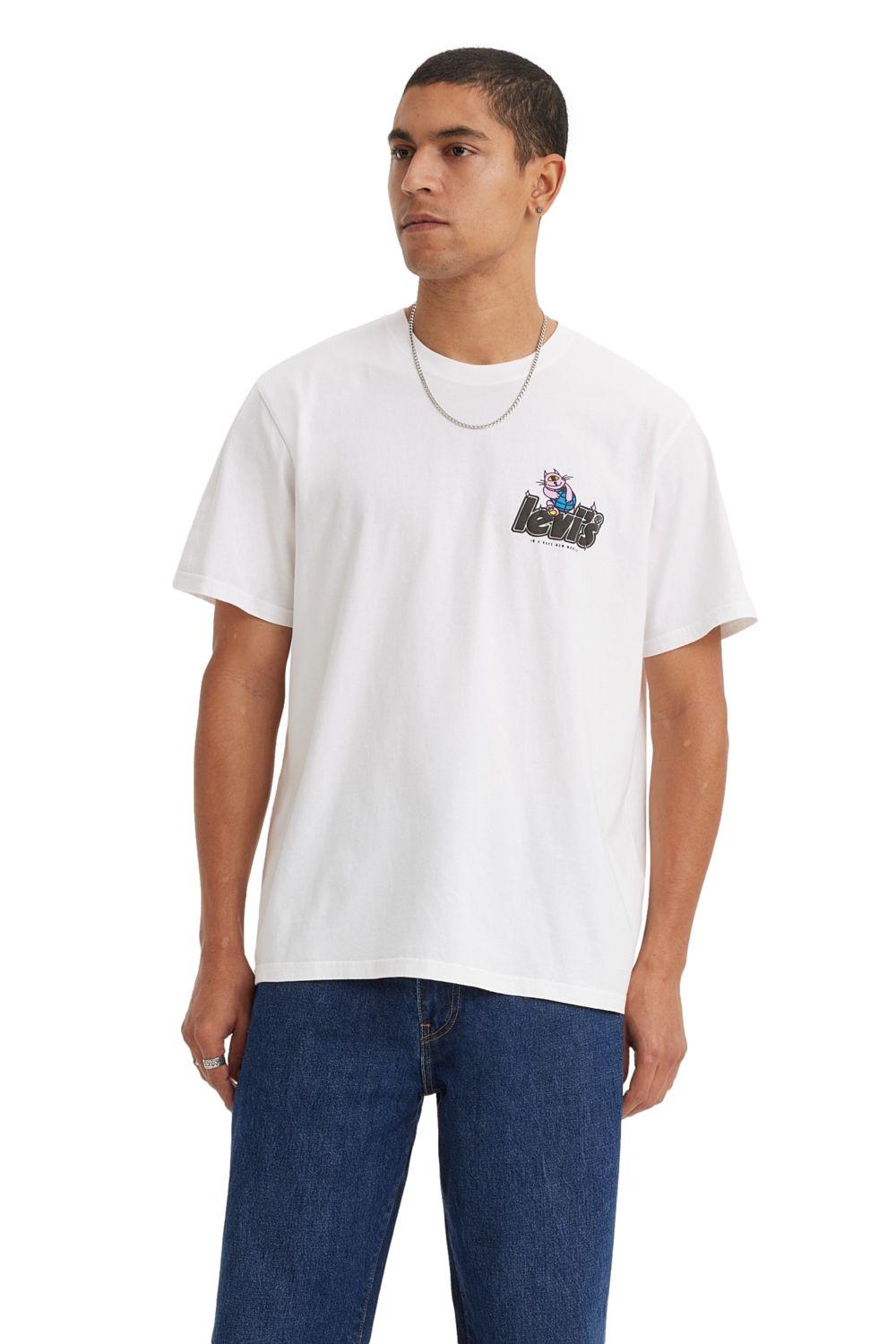 Polera Hombre Manga corta Gráfica Blanco Levis 16143-0981-0