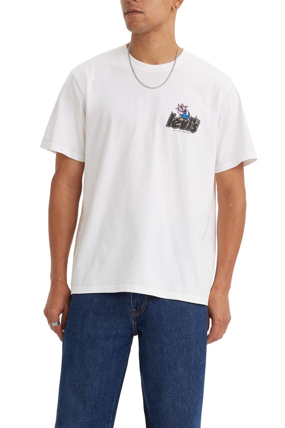 Polera Hombre Manga corta Gráfica Blanco Levis 16143-0981-1