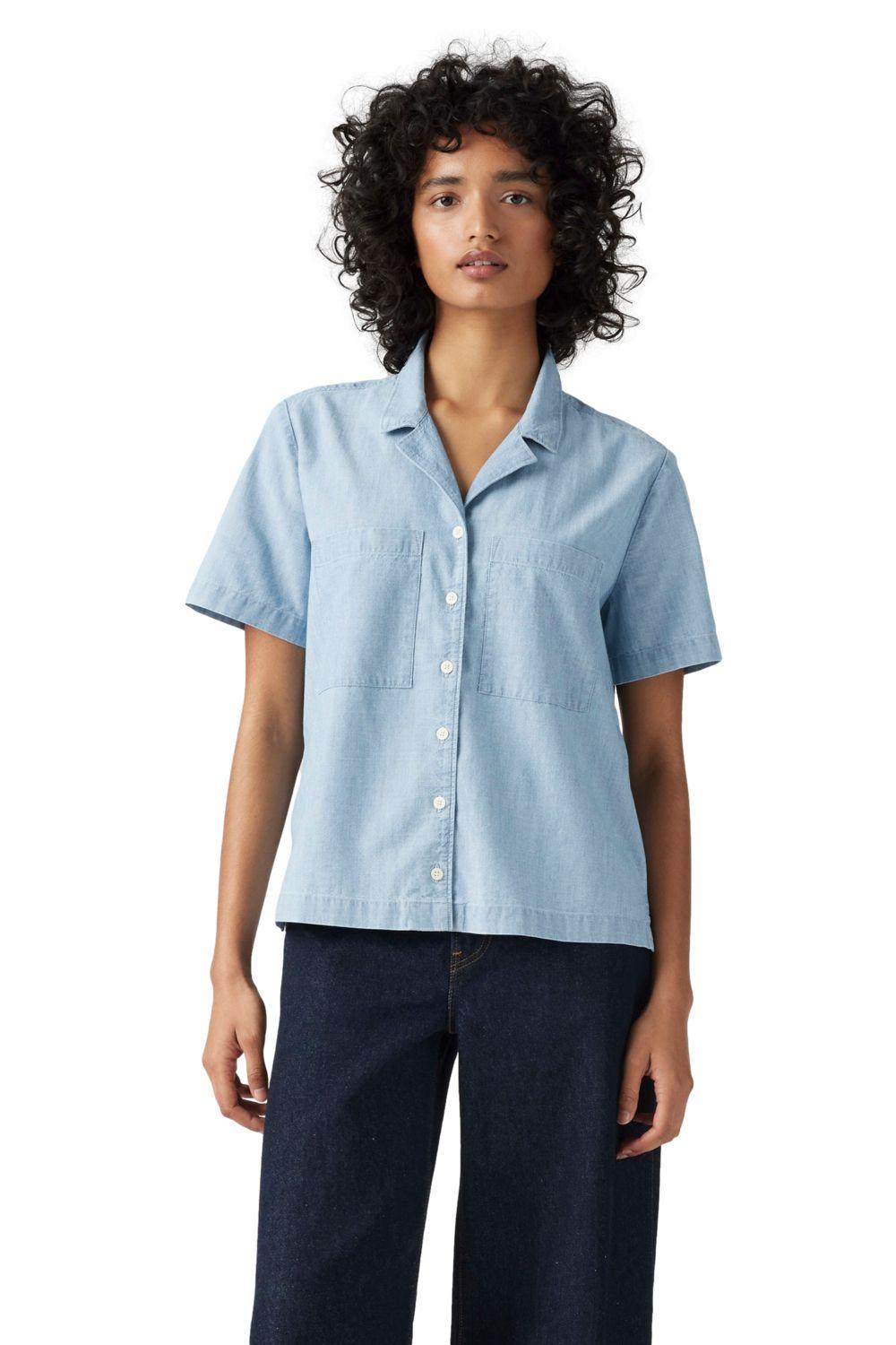 Blusa Mujer Sonny Camp Shirt Celeste Levis 001HO-0002-0