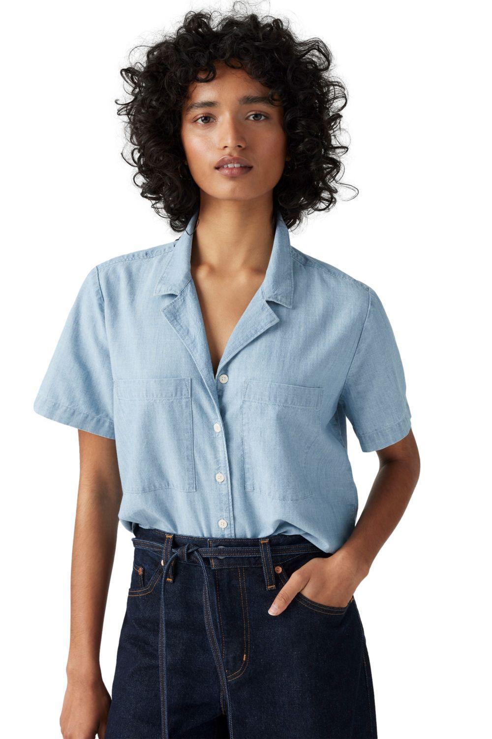 Blusa Mujer Sonny Camp Shirt Celeste Levis 001HO-0002-2