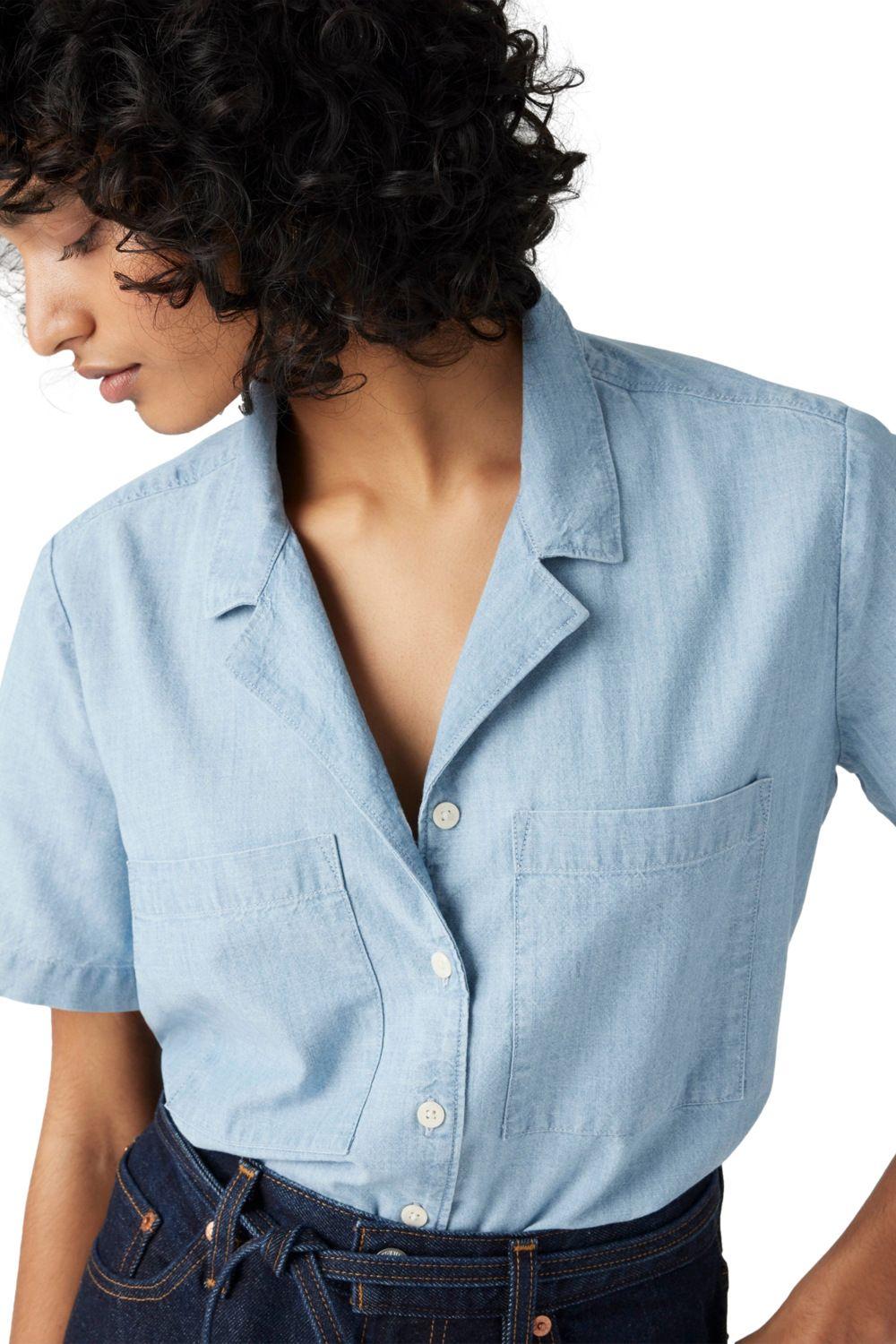 Blusa Mujer Sonny Camp Shirt Celeste Levis 001HO-0002-3