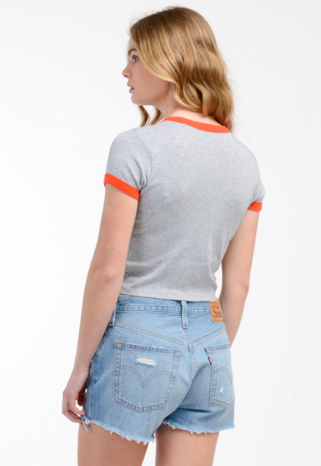 Polera Mujer Lisa con Logo Gris y Rojo Levis A3523-0007-1