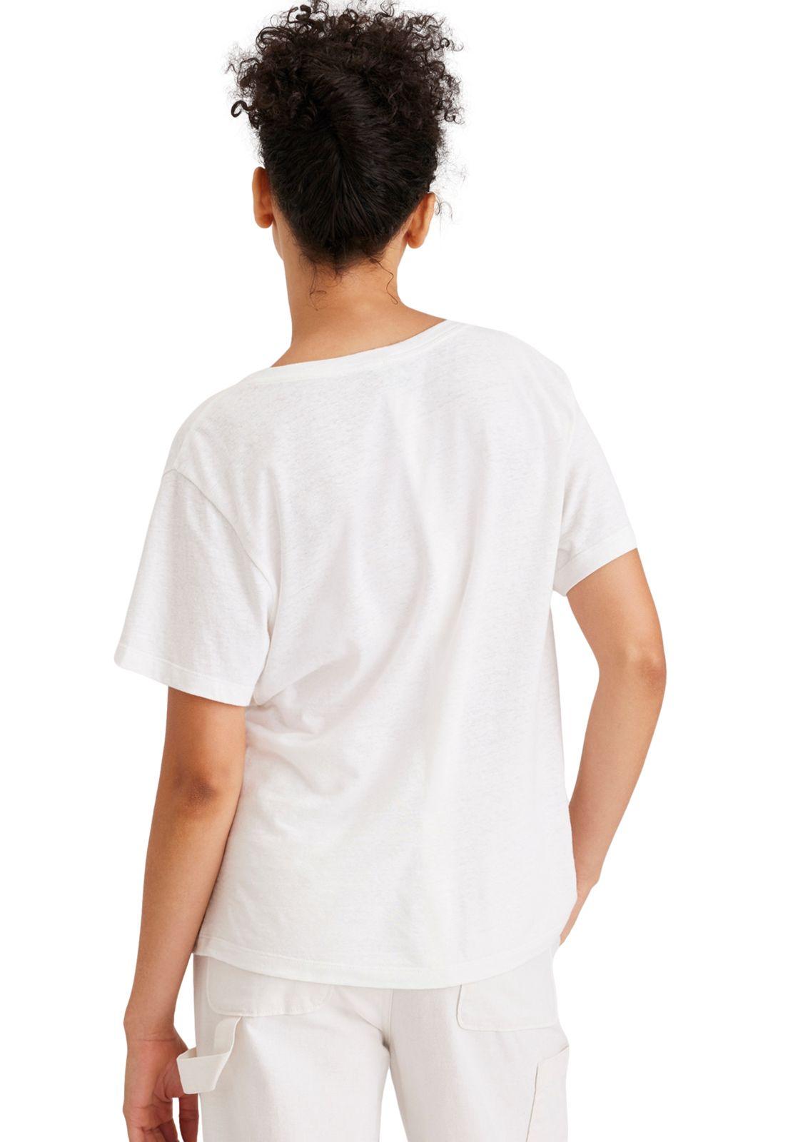 Polera Mujer Deep V-Neck Regular Fit Blanca A6961-0002-2