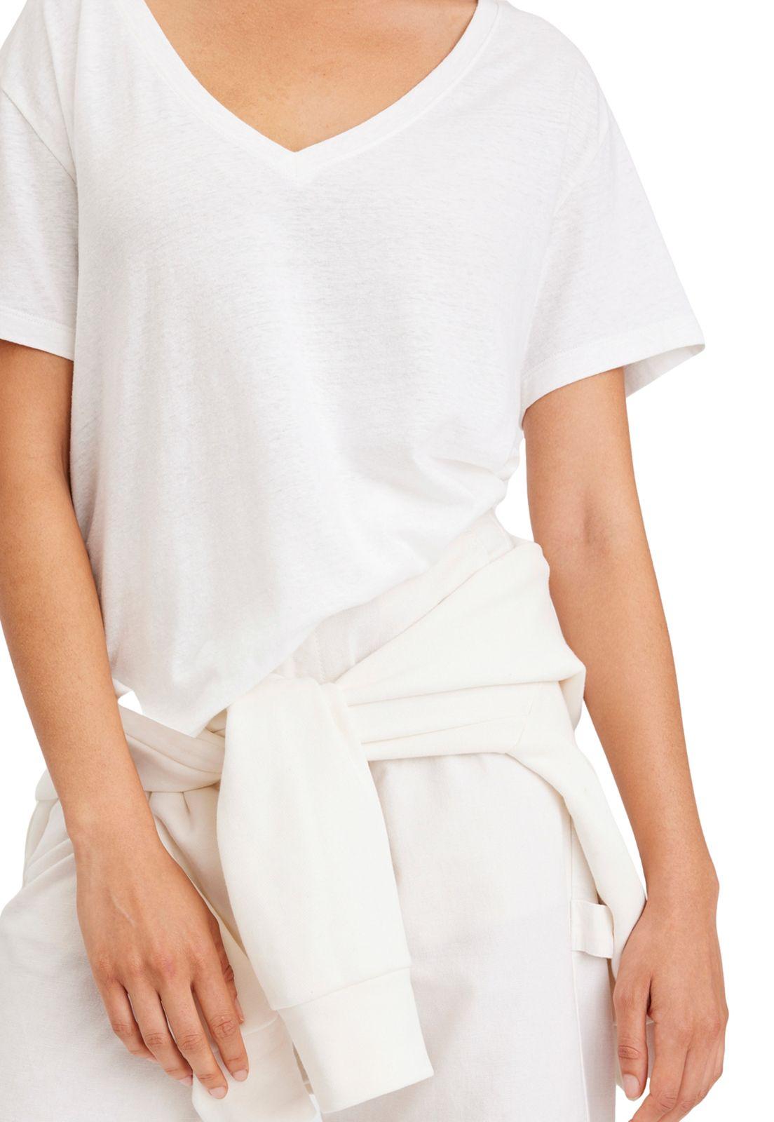 Polera Mujer Deep V-Neck Regular Fit Blanca A6961-0002-3