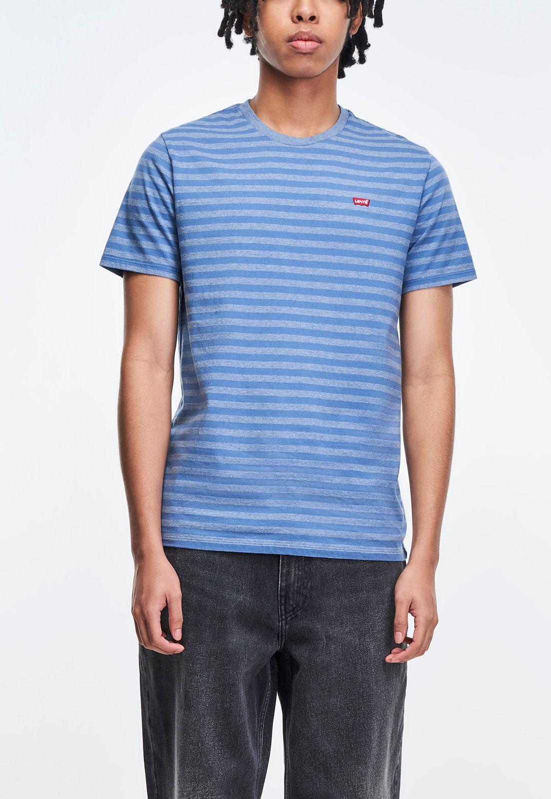 Polera Hombre Cuello Redondo Lisa Azul Levis 16143-0699-0