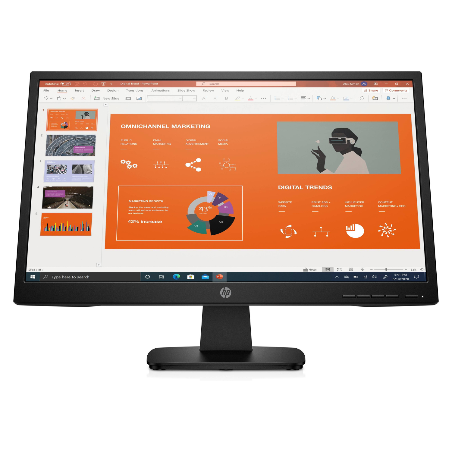 Monitor FHD HP P22va G4 21 5 VA Oficina y Hogar Reacondicionado-0