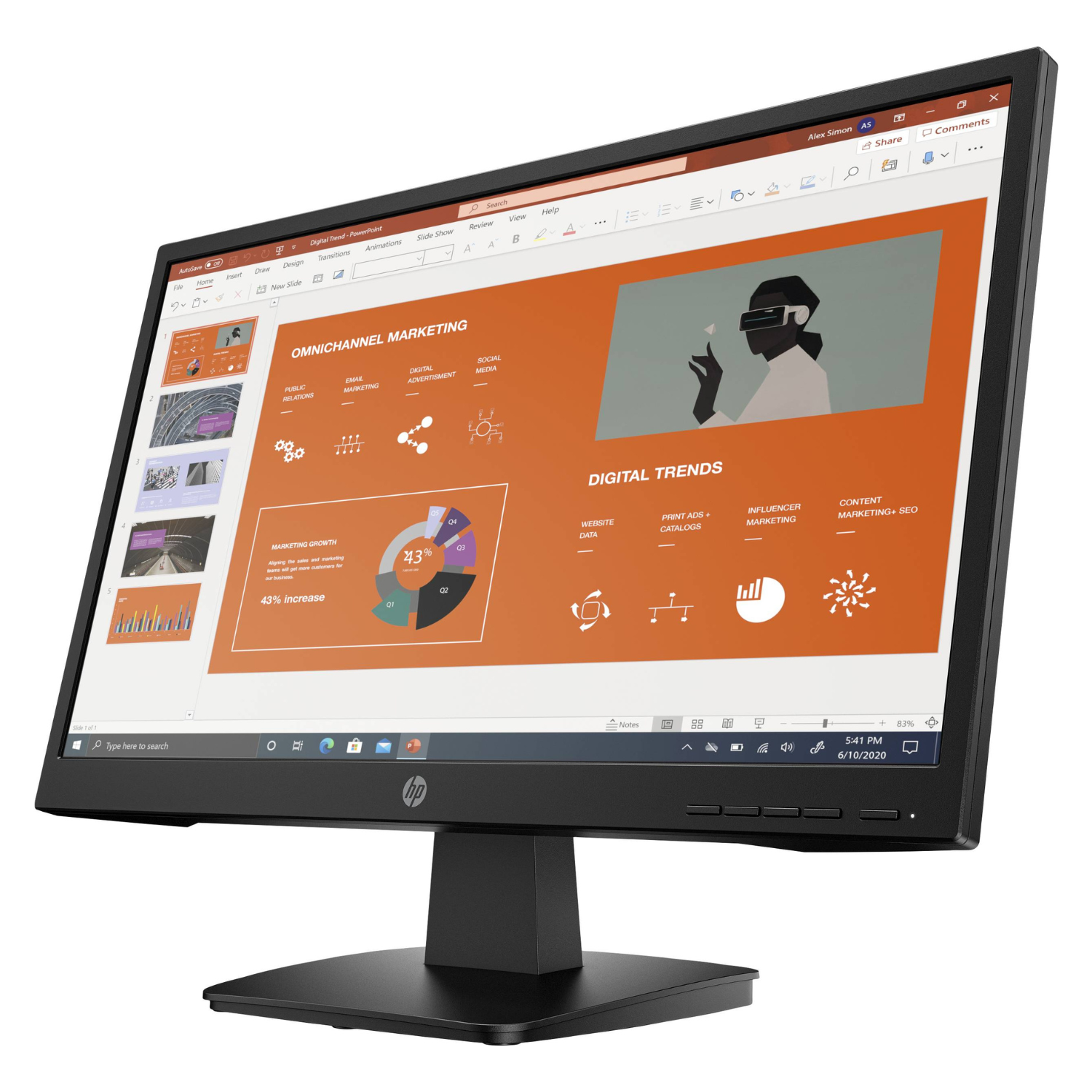 Monitor FHD HP P22va G4 21 5 VA Oficina y Hogar Reacondicionado-3