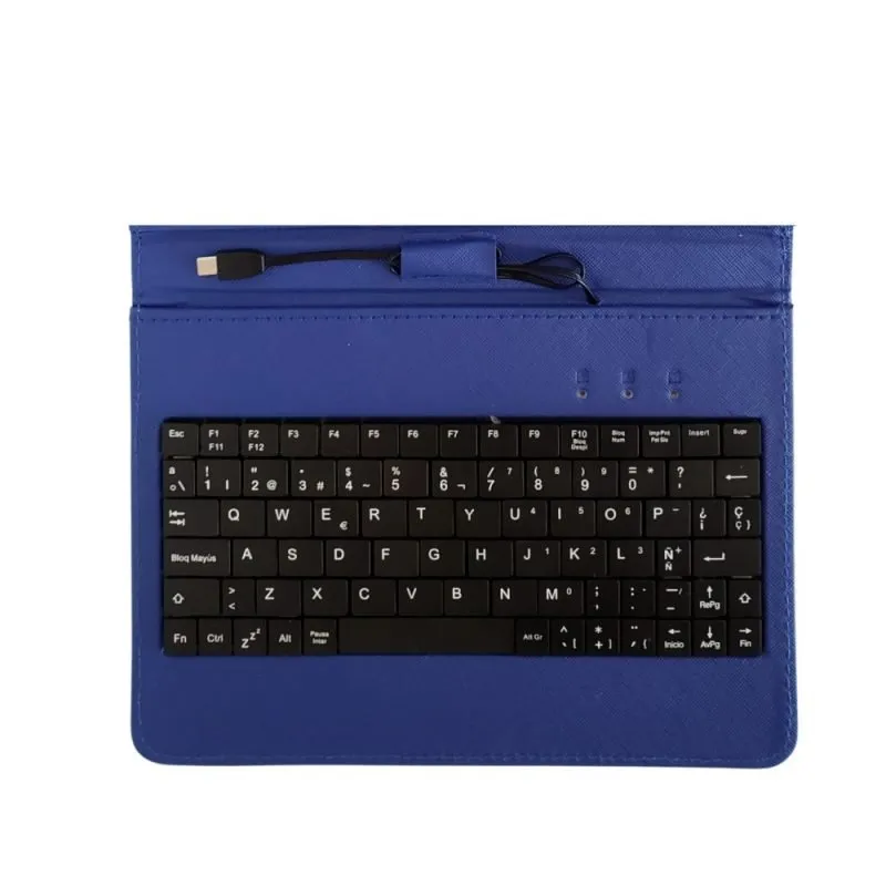 TECLADO USB CON SOPORTE AZUL E4U PARA TABLET-2