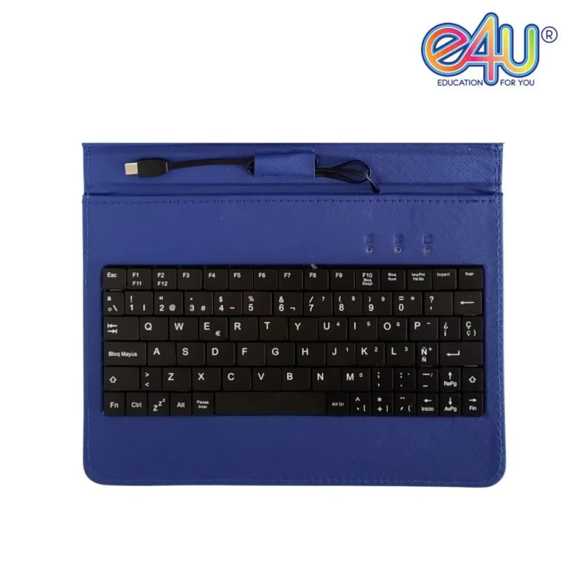 TECLADO USB CON SOPORTE AZUL E4U PARA TABLET-3