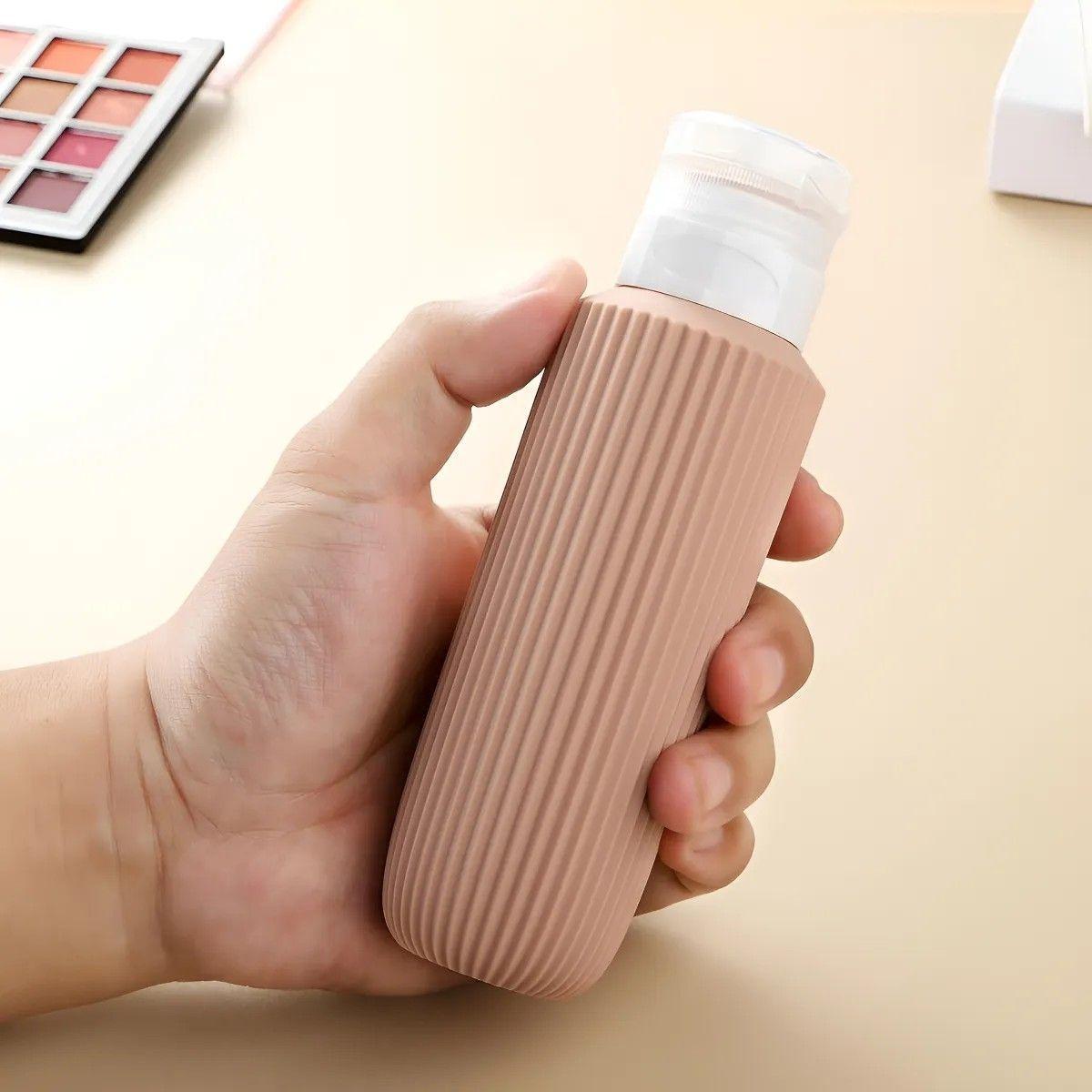 Botellas Crema Set 4 Para Viaje Silicona Con Estuche 90ml Crema-6