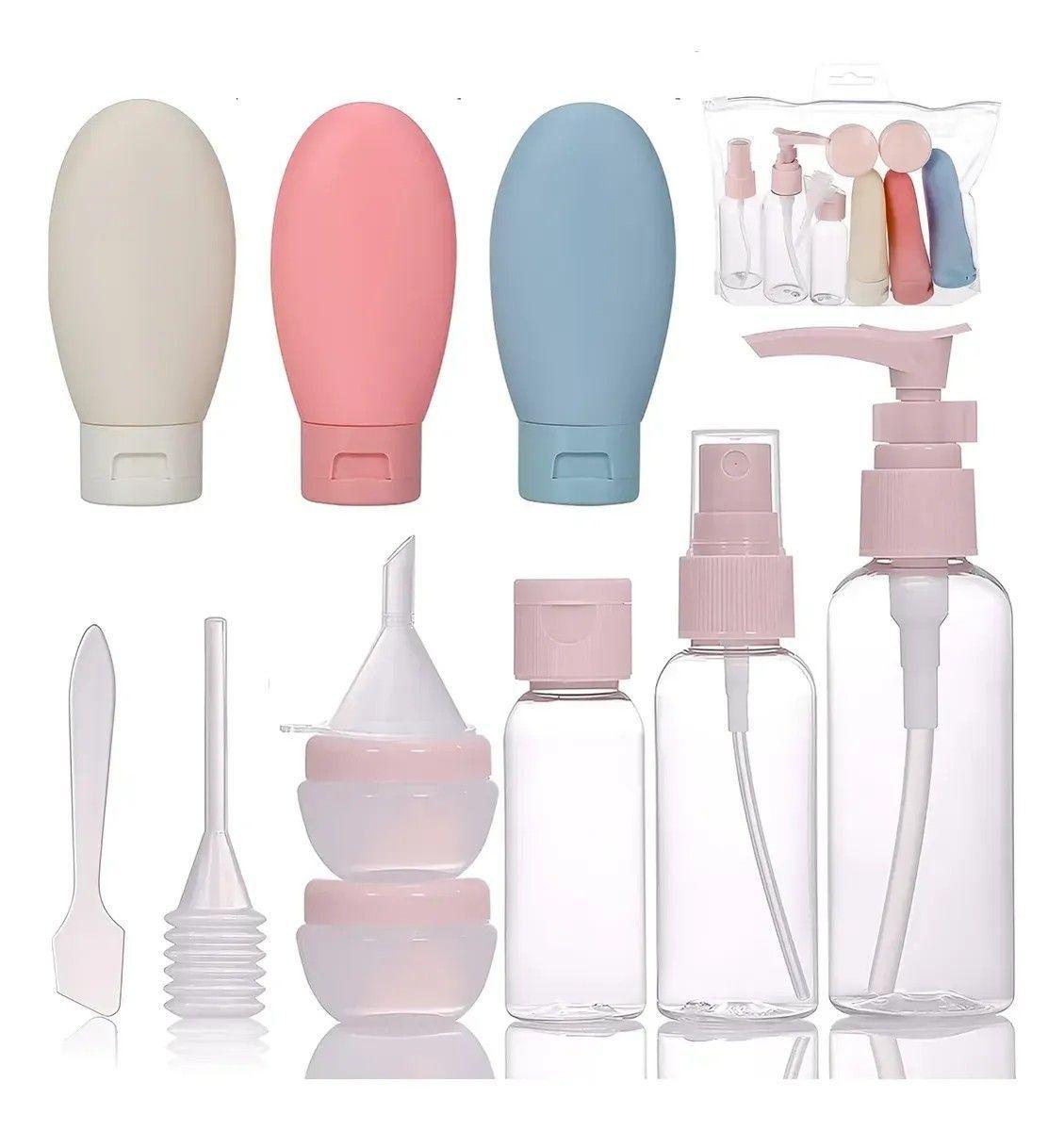 Kit Botellas Y Recipientes Muytu Viaje 11 Pzs Equipaje Mano Color Transparente-0