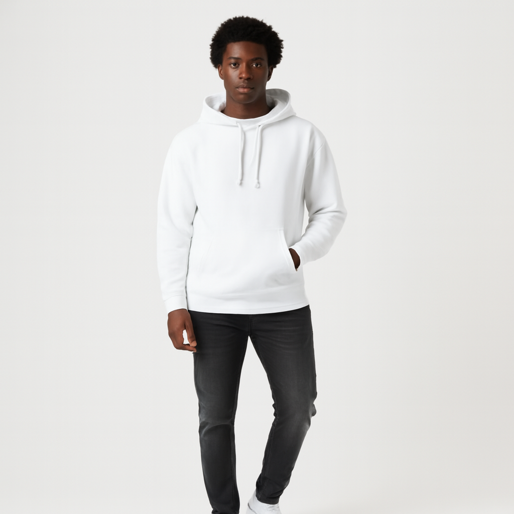 Poleron blanco Hombre Hoodie Con Capucha-2