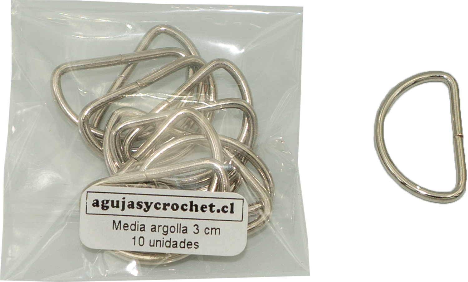 Medialunas (media argolla) 3.4cm, 10 unidades-0